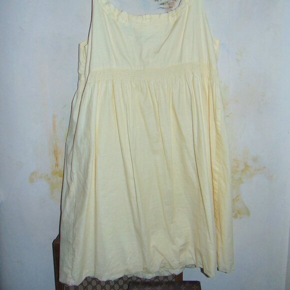 Cooper By Trelise Dress Women's Pale Yellow Embroidered Boho Cottagecore Cotton - Picture 6 of 7